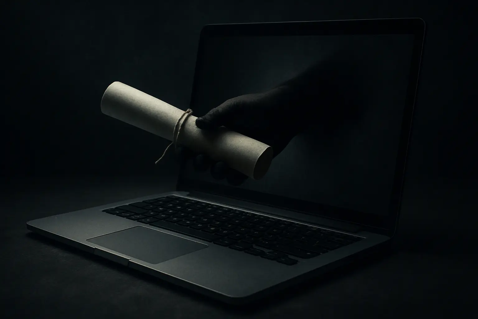 Symbolic image of a contract cheating service offering ghost-written work