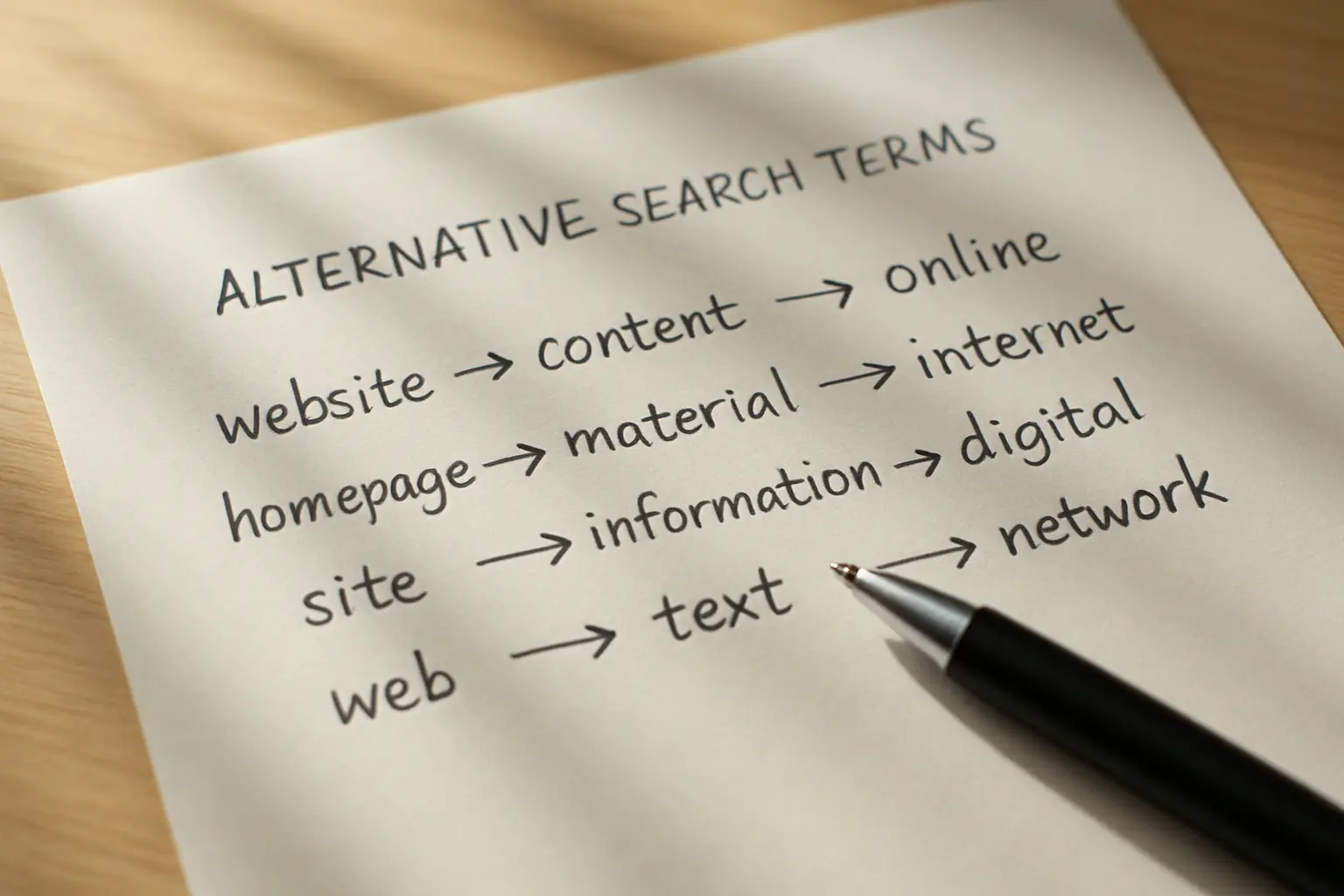 A search strategy planned out as concept columns with alternative terms
