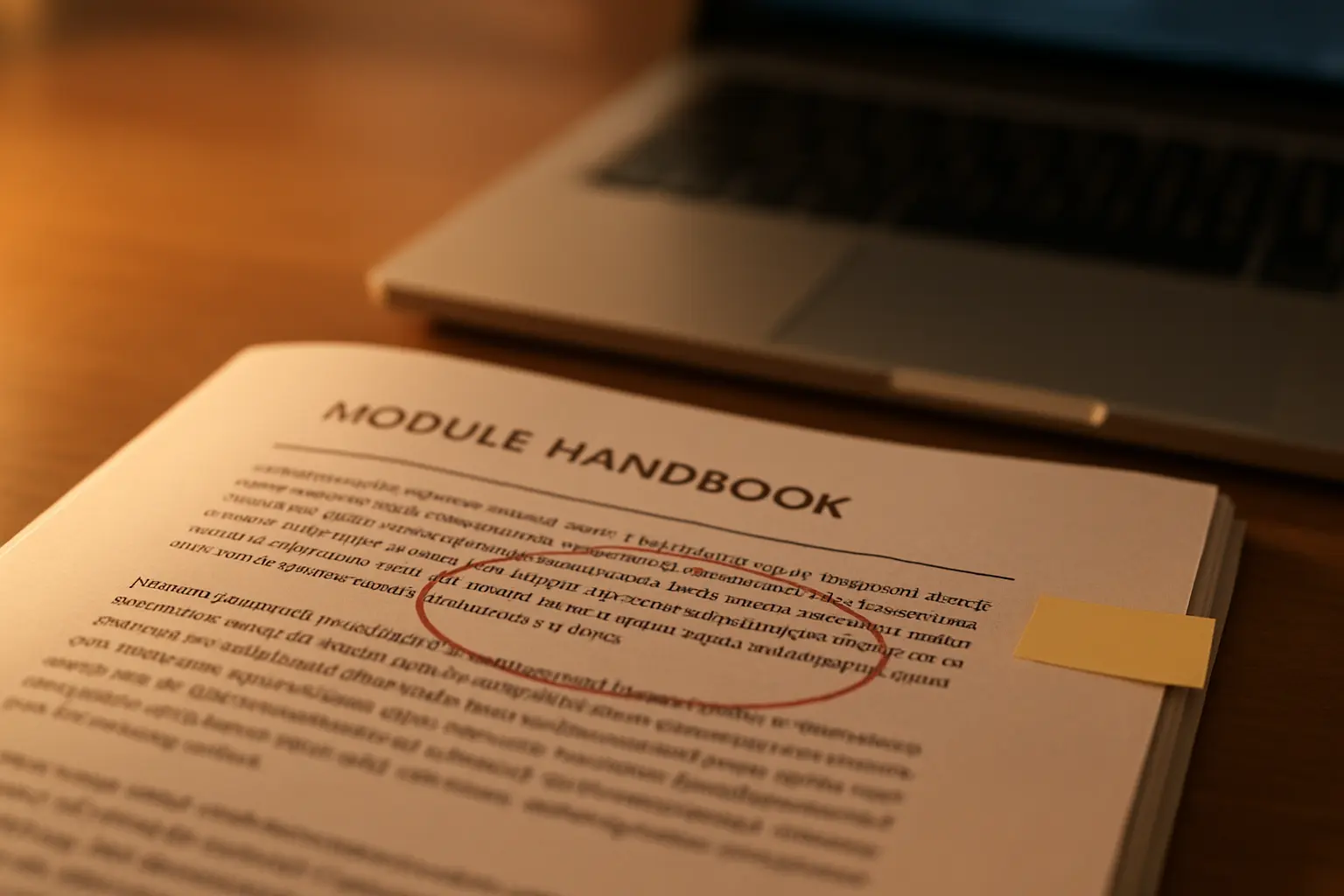 A module handbook's AI-use clause, the rule that overrides any tool review