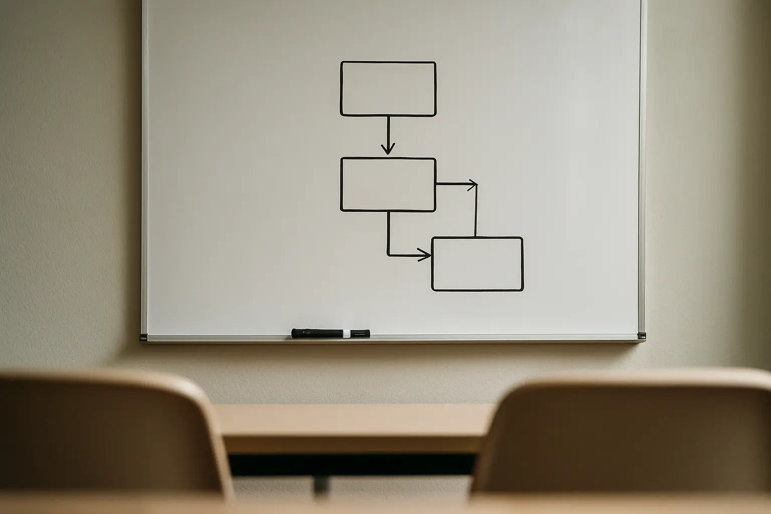 A hand-drawn diagram connecting a research question to a single named theory and to the data it needs