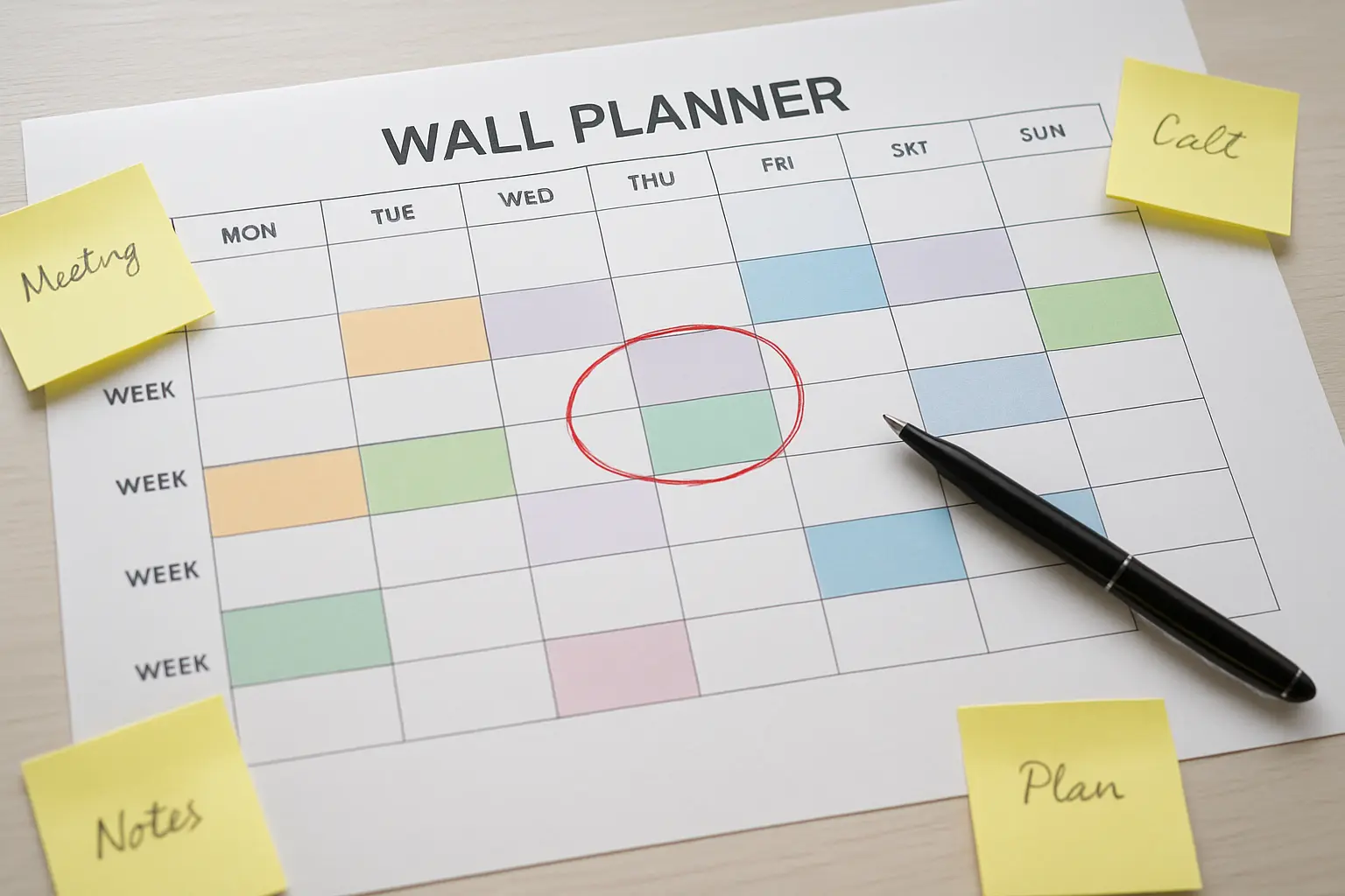 A dissertation workload spread across weeks on a wall planner