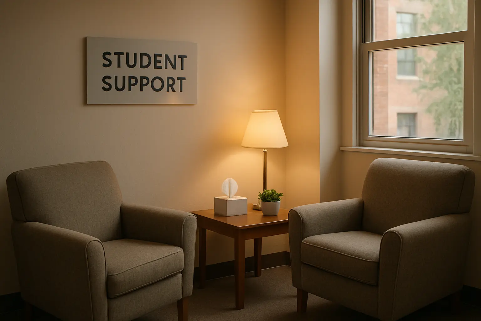 A university student support service room, free at every UK institution