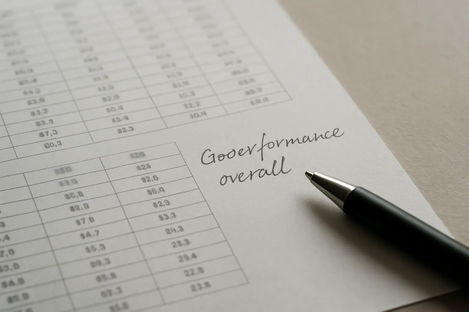 A results table annotated with the single sentence that will introduce it in the chapter