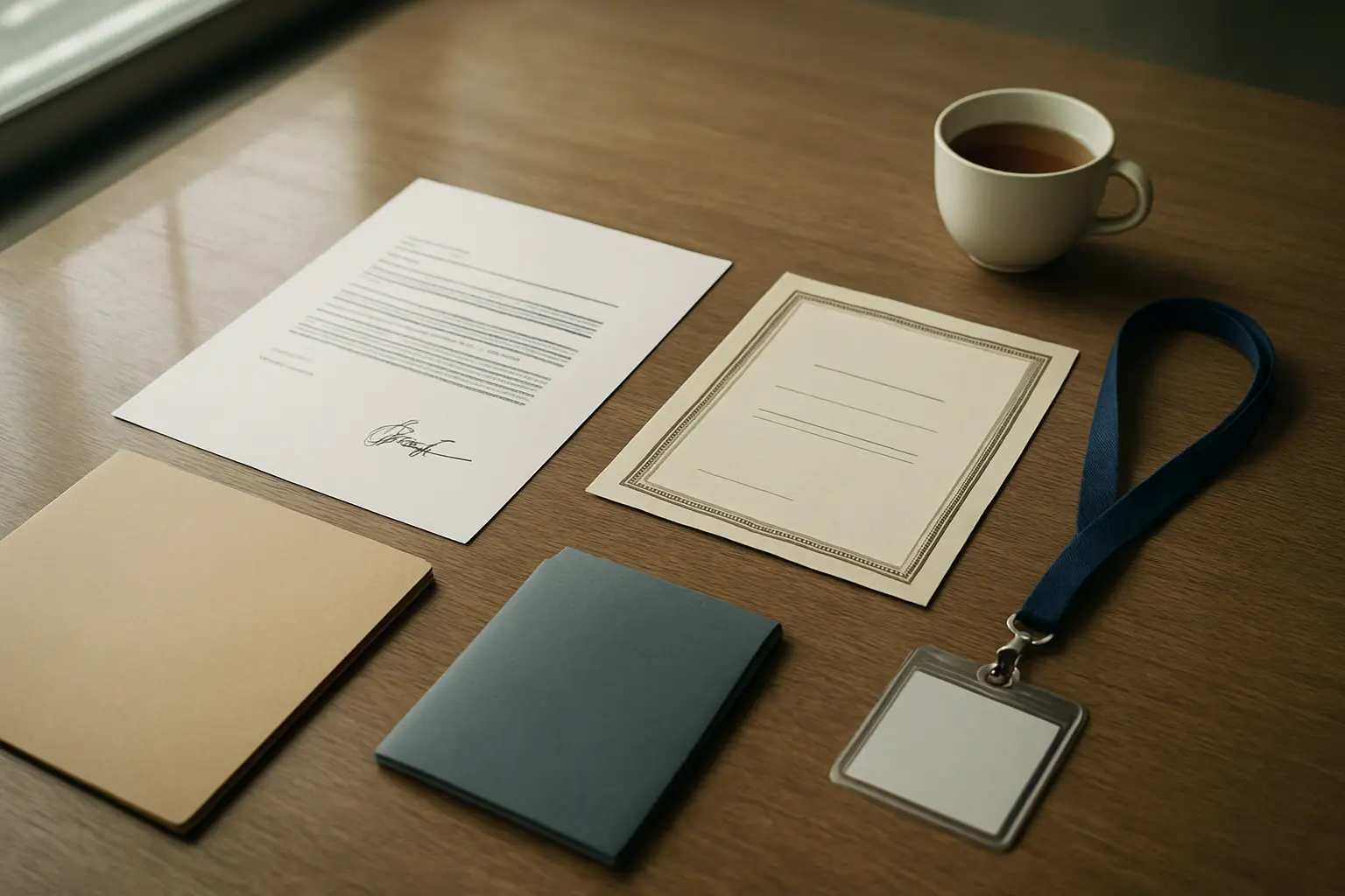 A signed headteacher permission letter and a DBS certificate laid on a school office desk
