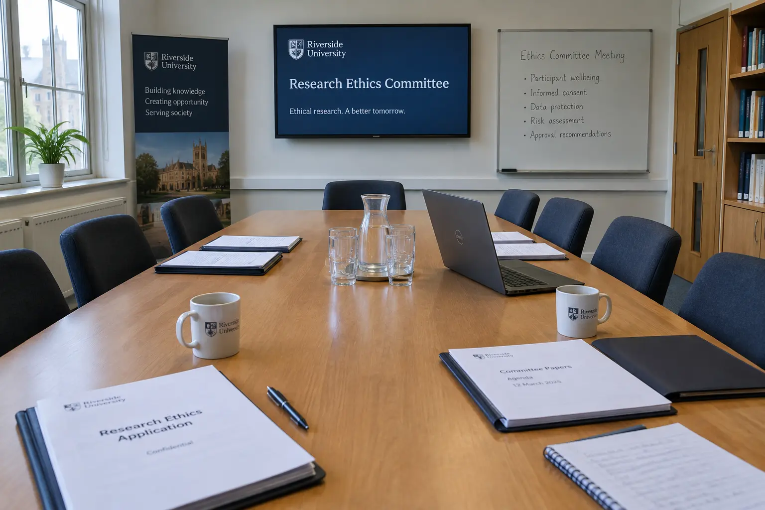 A UK university research ethics committee meeting room