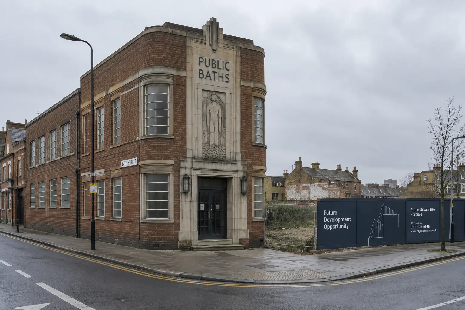 Illustrative 1930s former public baths building used as an architecture dissertation case study