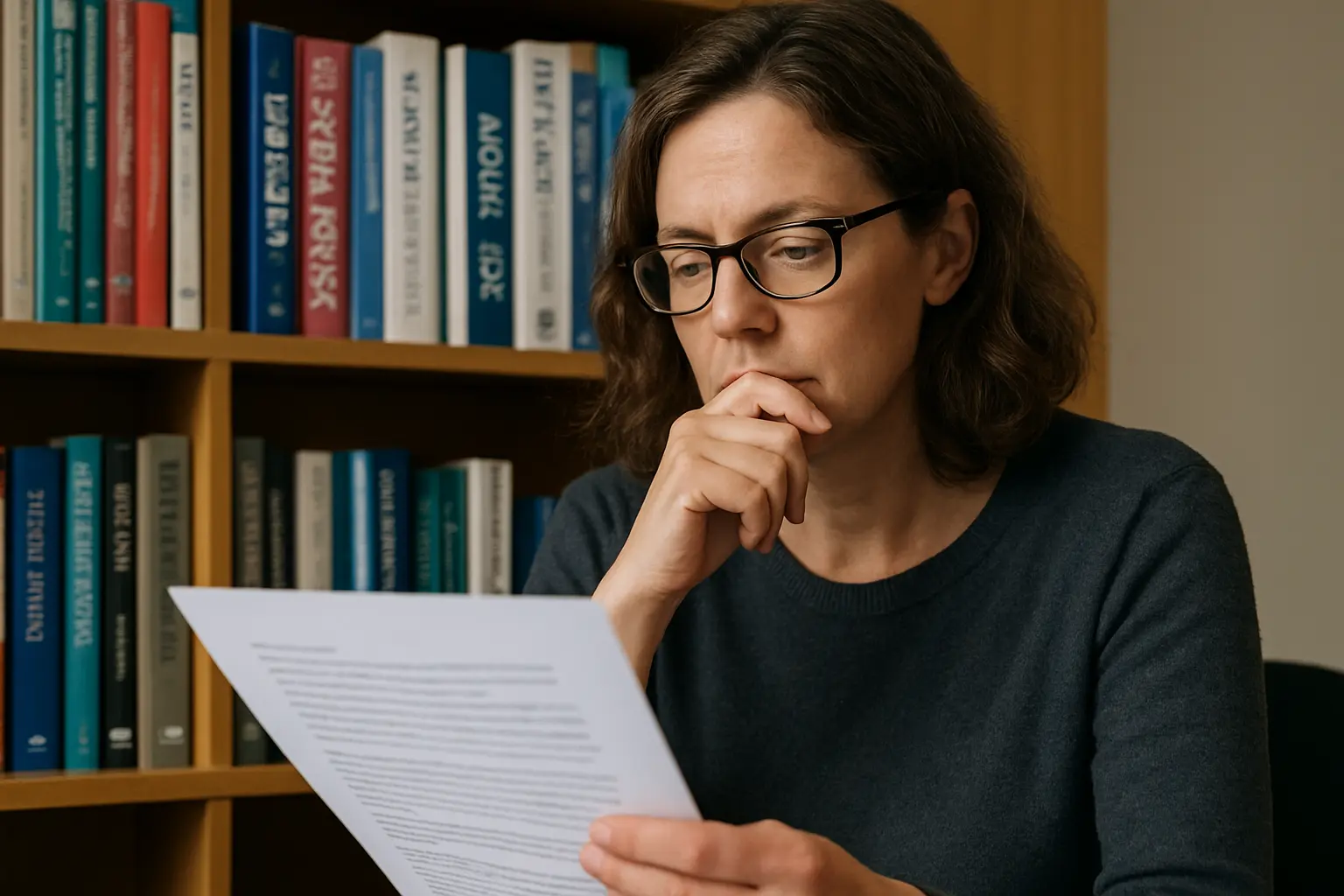 A social work student reviewing statutory guidance while drafting dissertation objectives