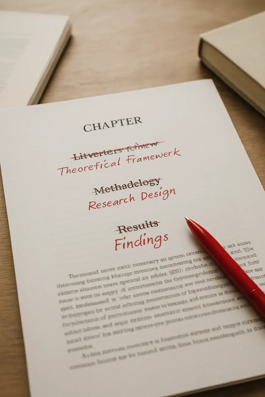 Literature review subheadings rewritten from author names to themes