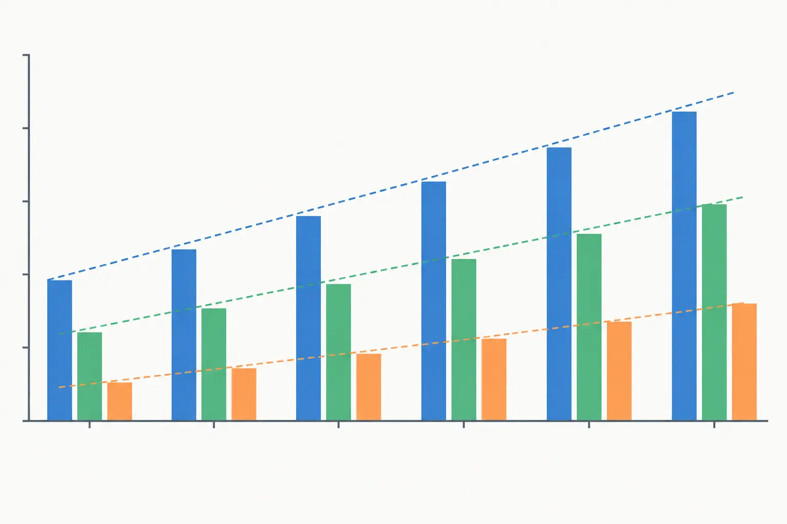 Bar-chart style illustration showing maternity statistics trends over several years