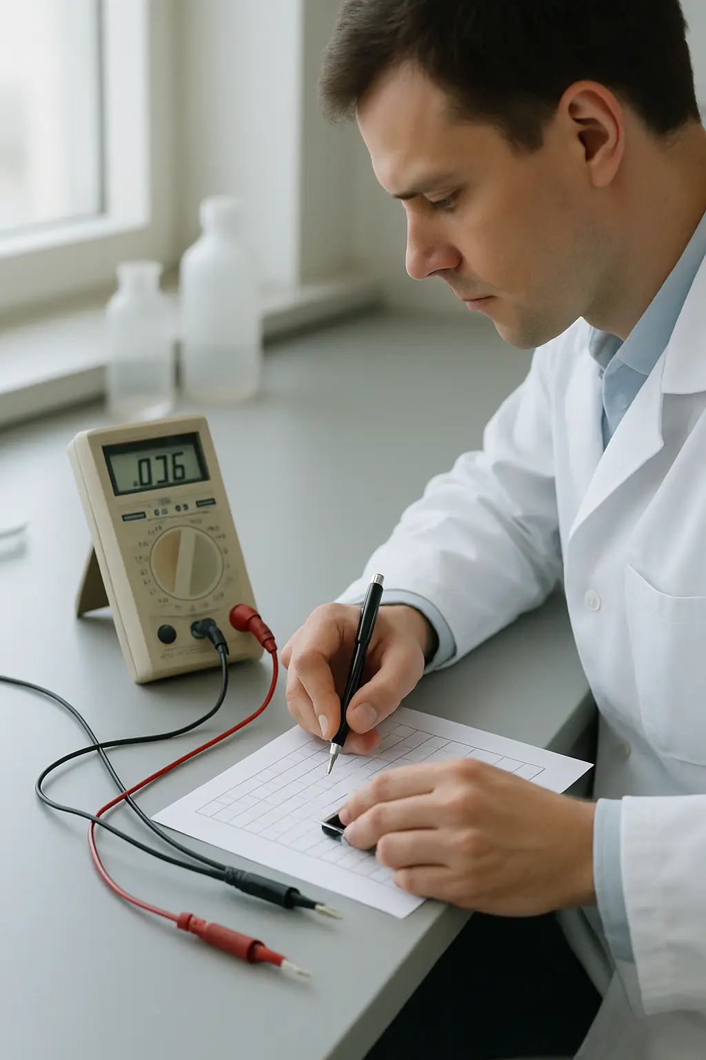 Recording a measured value against a documented procedure