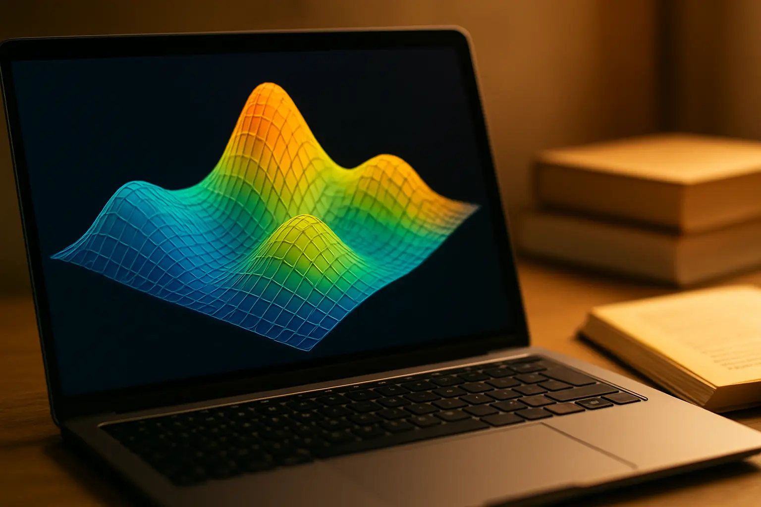 A student comparing MATLAB, SolidWorks and ANSYS software windows on a laptop for an engineering dissertation