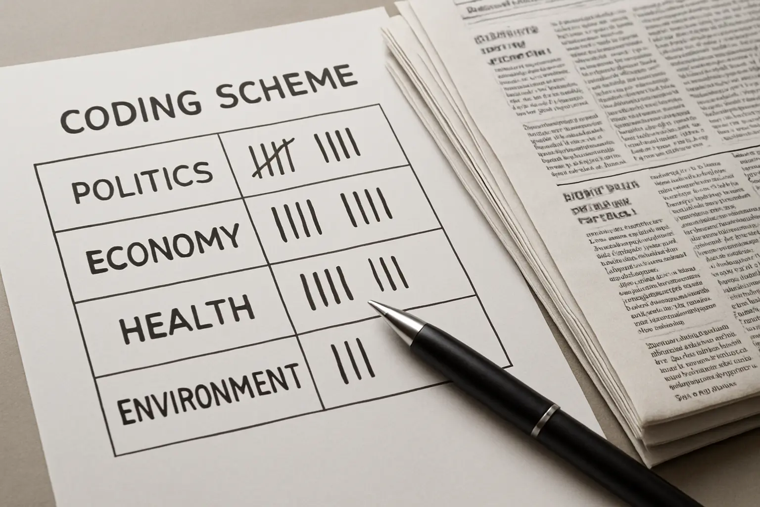 Coding scheme table used for content analysis of documentary criminology sources