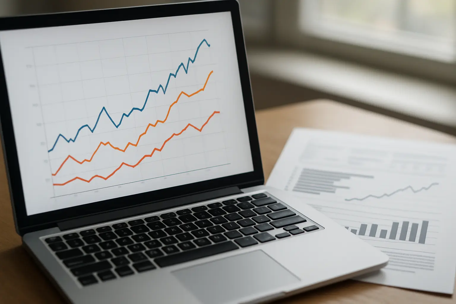 A researcher cross-referencing Google Trends search data with ONS retail statistics