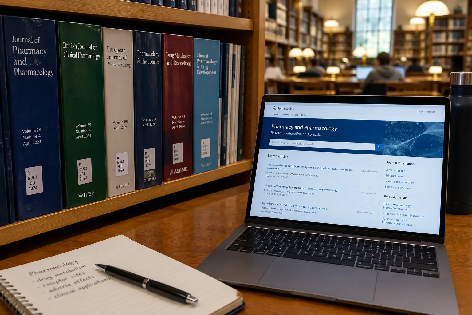 Pharmacy practice journal issues and online access via a university library